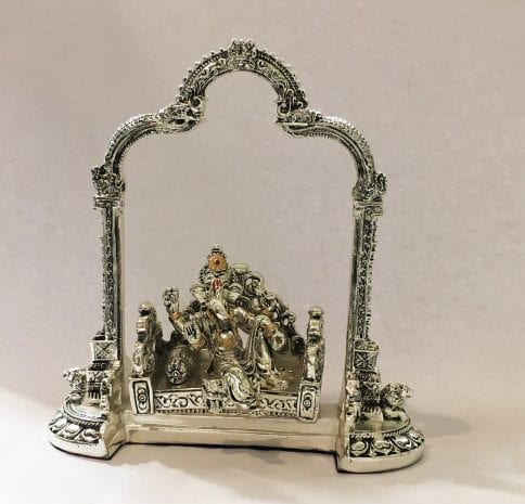 Silver Lord Ganesha Idol Gift for Diwali 8.5″