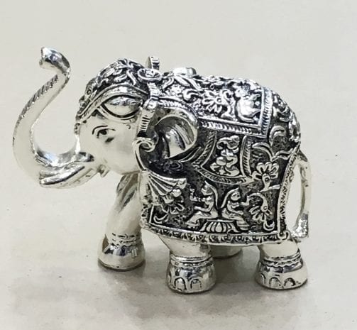 Silver Elephant for sale 4.5″ in Resin Silver