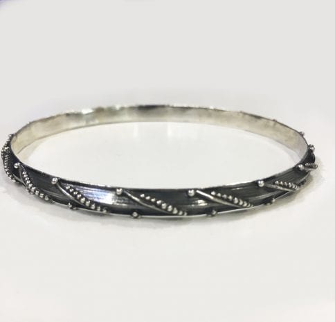 Silver Bangle in Antique Finish 6 mm – 925 sterling silver