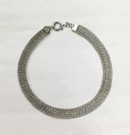 Classic Silver Mesh Necklace in solid 925 Sterling Silver