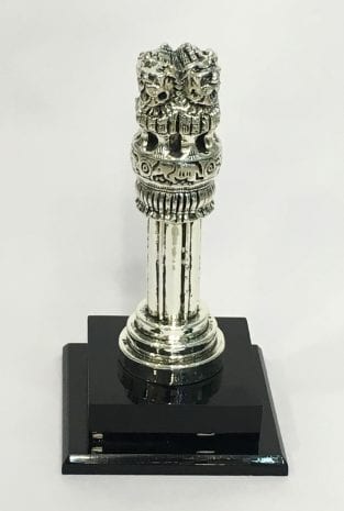 Best Silver Ashoka Pillar Memento Souvenir – Resin Silver – 6 Inch