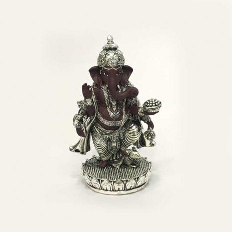 Standing Silver Ganesh Murti with Price | 7.5 inch Brown