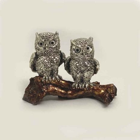 Buy Silver OWL Pair sitting on a branch | 6.0″