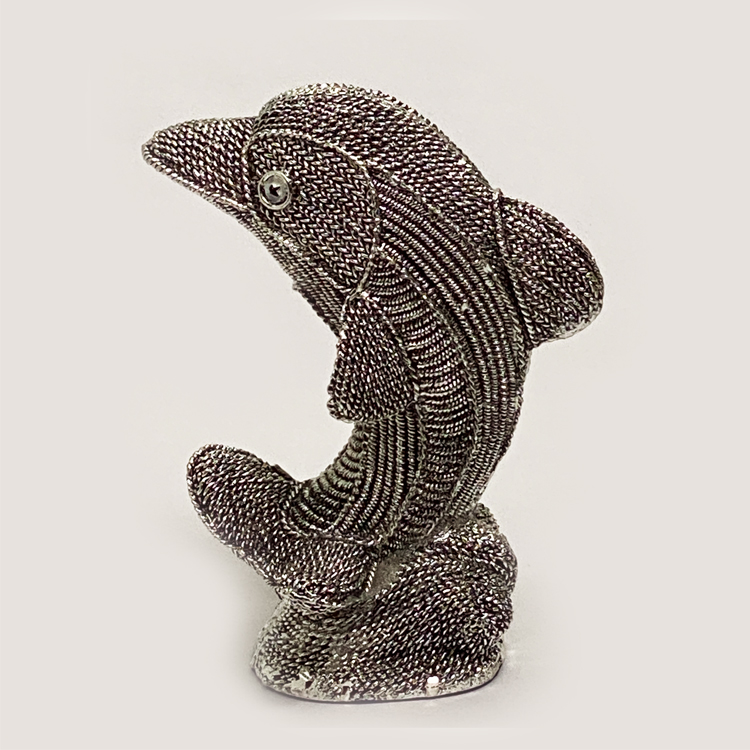 Artistic Silver Dolphin Statue Gift |  6.2″ Ht.