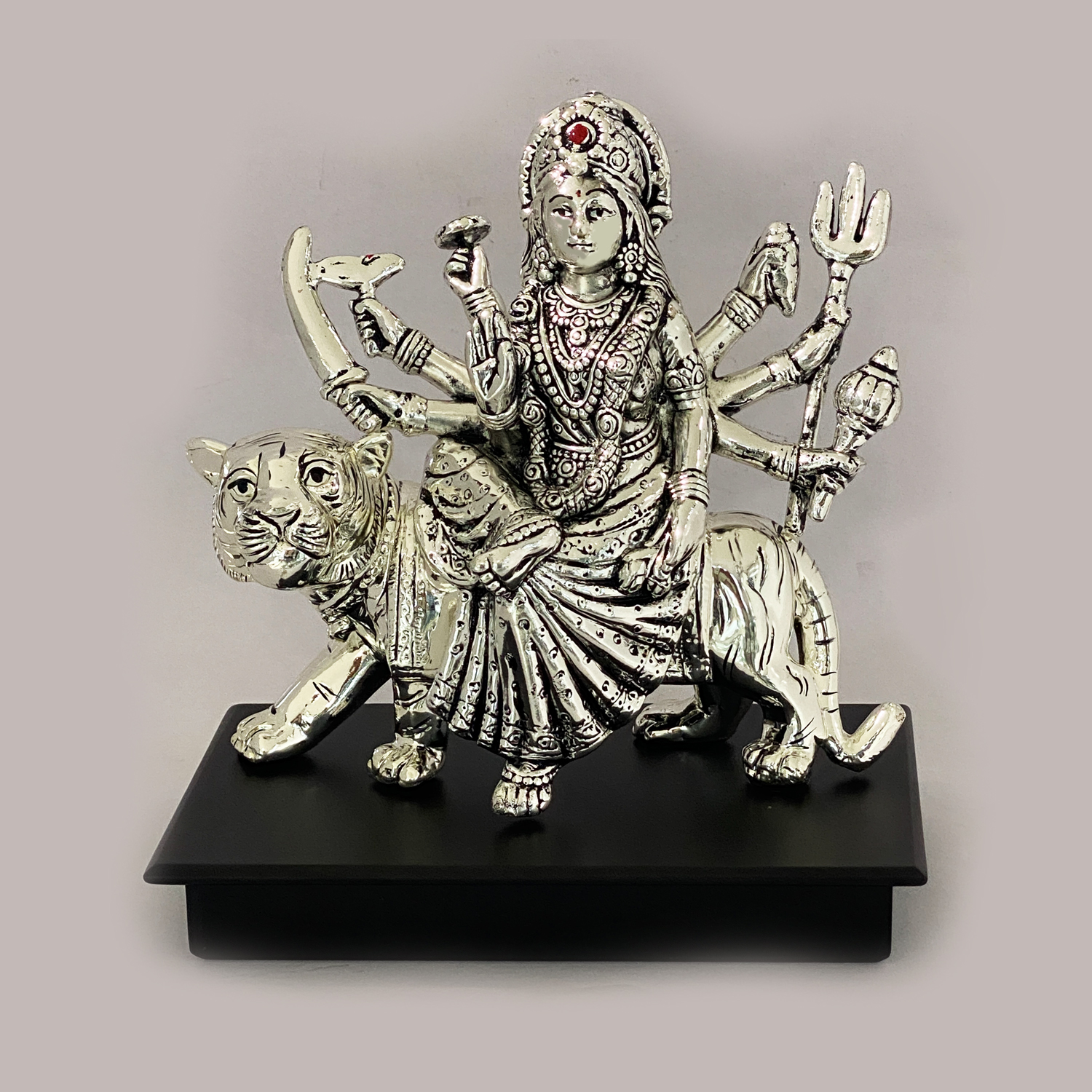 Silver Durga Mata Statue | 8.5 Inch