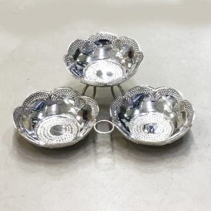One of a kind, handcrafted, three parts Nut Dish … 9.5x8.0x3.2 inch … 925 Sterling Silver