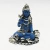 Silver Lord Shiva in a Sitting Ashirwad pose in Blue color – 3.2 Inch High – Resin Silver