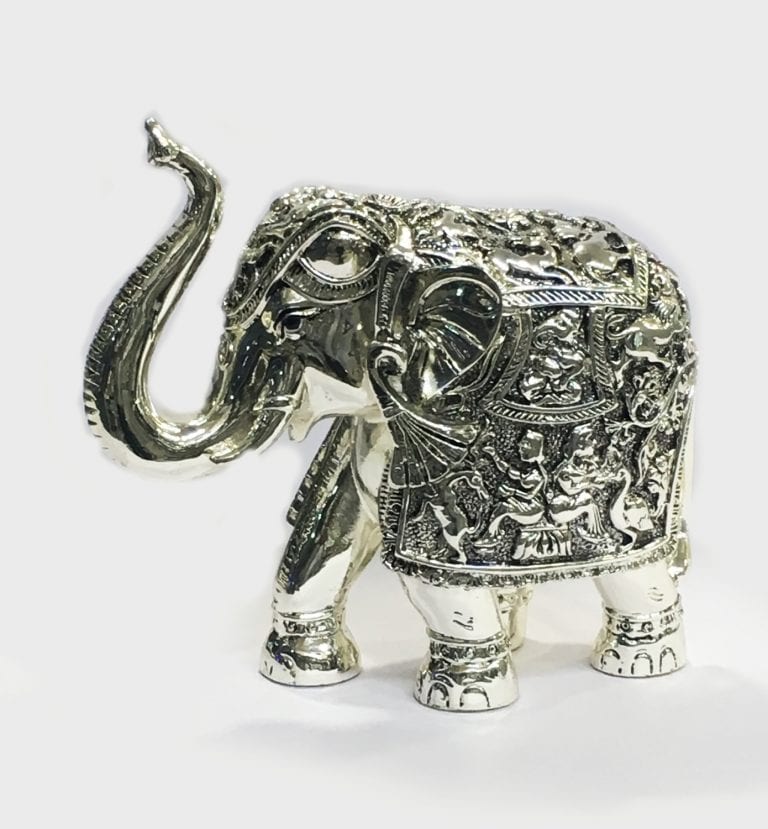 Silver Elephant Statue Gift. Best Sculptures Figurines. BELIRAMS