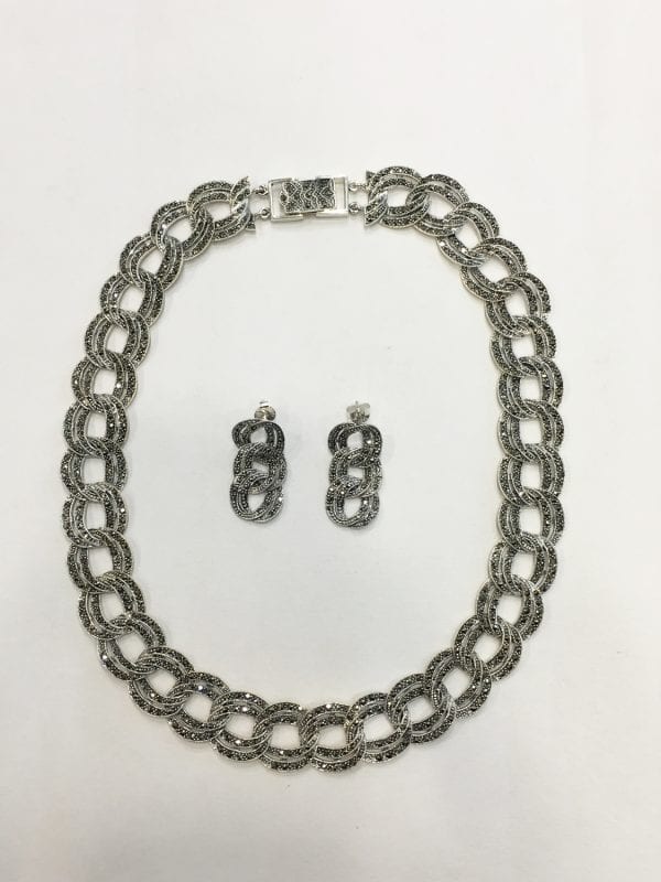 Pure Silver Necklace Set 17″, made in 925 sterling silver BELIRAMS