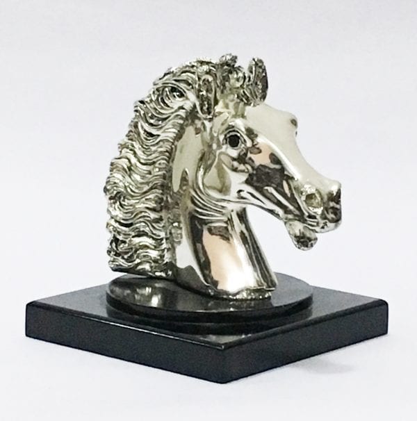 925 Silver Horse Head Sculpture Resin Silver BELIRAMS SILVER GIFTS