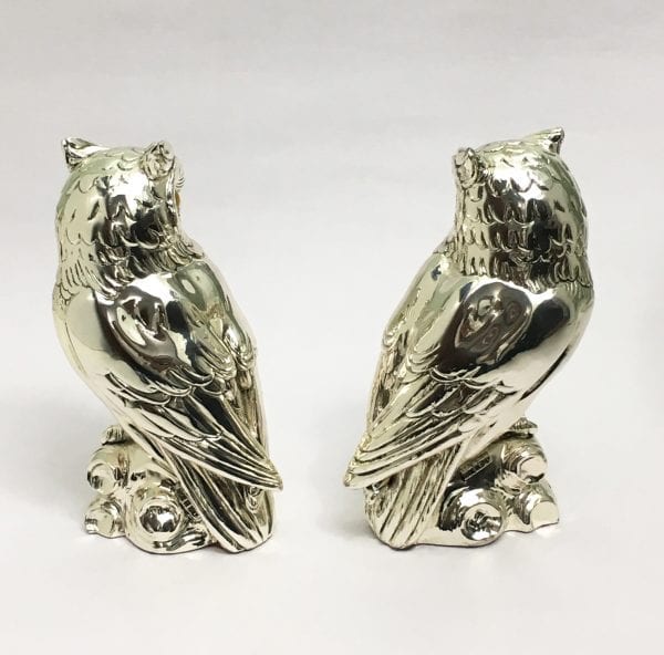 Buy Silver Owl Pair Statue gift, 7.2 Inch Ht. BELIRAMS SILVER GIFTS