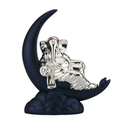 Fine Moon Ganesha Sculpture in Silver – 22 cm Ht