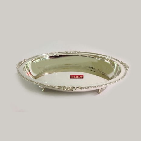 Oval Silver Serving Dish YZ Pat – 10″ long | 92.5%