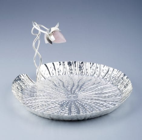 Silver Plated Centerpiece Embossed Textured | 7 Inch