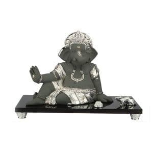 Gorgeous, Rare Art Silver Samridhi Ganesha Idol | 61x44 cm