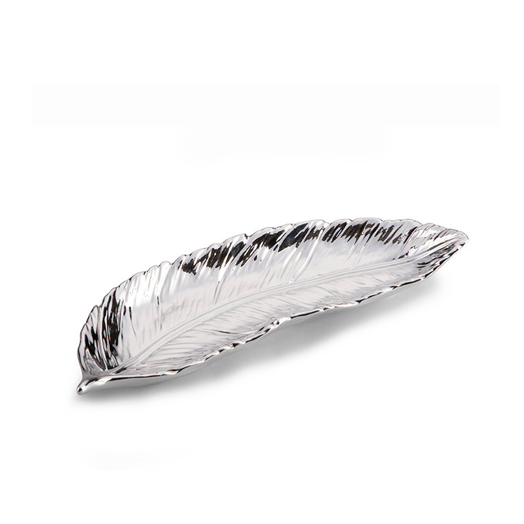 Unique Silver Leaf Dish – 999 Argento Sputtering -10 Inch