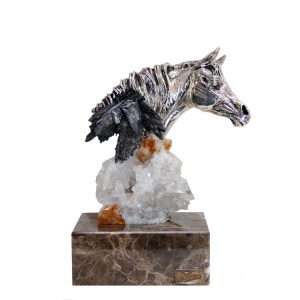 Exquisite Stallion on Real Carnilian Base | 11"