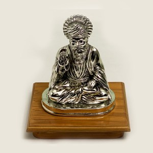 Silver Guru Nanak Dev on Base | 6 Inch