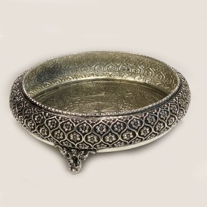 Ethnic Silver Plated Urli or Centerpiece | 10" Dia