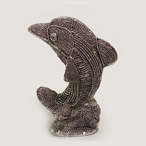 Artistic Silver Dolphin Statue Gift |  6.2" Ht.