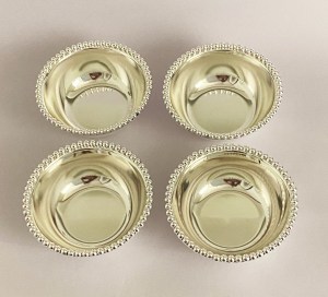 Silver Plated Set of 4 Bowls - Ball Bead | 4.5" each