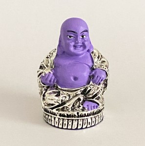 Fine SIlver Laughing Buddha Blue  | 2.5"