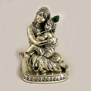 Silver Yashoda Nandlala Statue | 5.2 inch