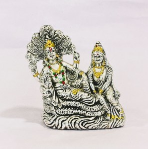 Silver Vishnu with Laxmi resting on Sheshnaag | 5"