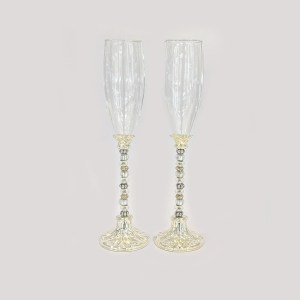 Fine Silver Plated Wine Goblets Pair | 11.7 Inch