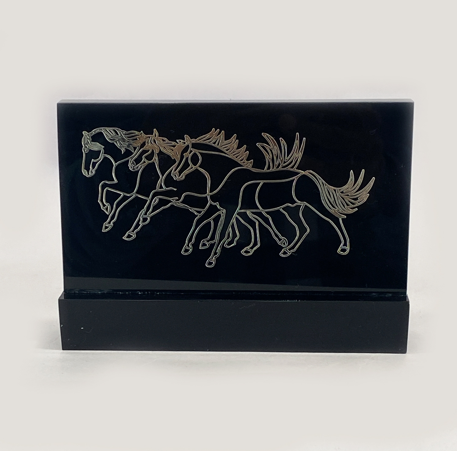 Silver Foil cutout of a Running Horses | 5 Inch