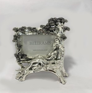 Antique Couple Silver Photo Frame | 9" height