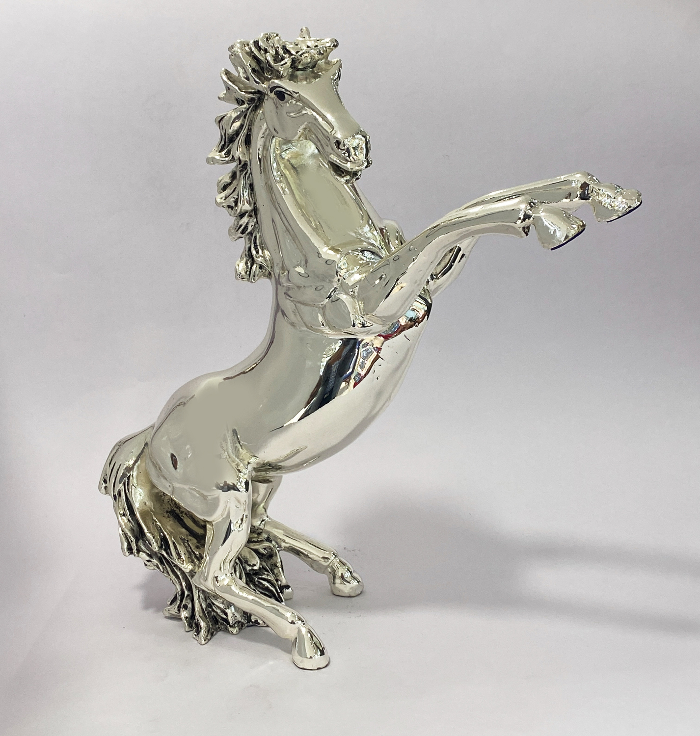 Silver Horse Standing on Hind Legs | 11.5 Inch