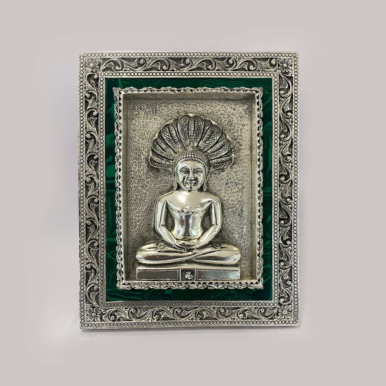 Silver Tabletop of Parshvanatha | 10 Inch