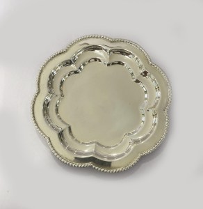 Silver Plated Round Scalloped Salver | 6" Dia