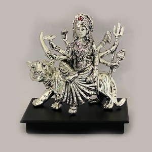 Silver Durga Mata Statue | 8.5 Inch