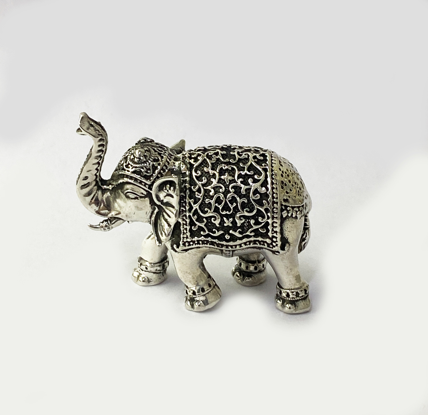 92.5 Percent Pure Silver Mini Elephant | 1.7 Inch Long