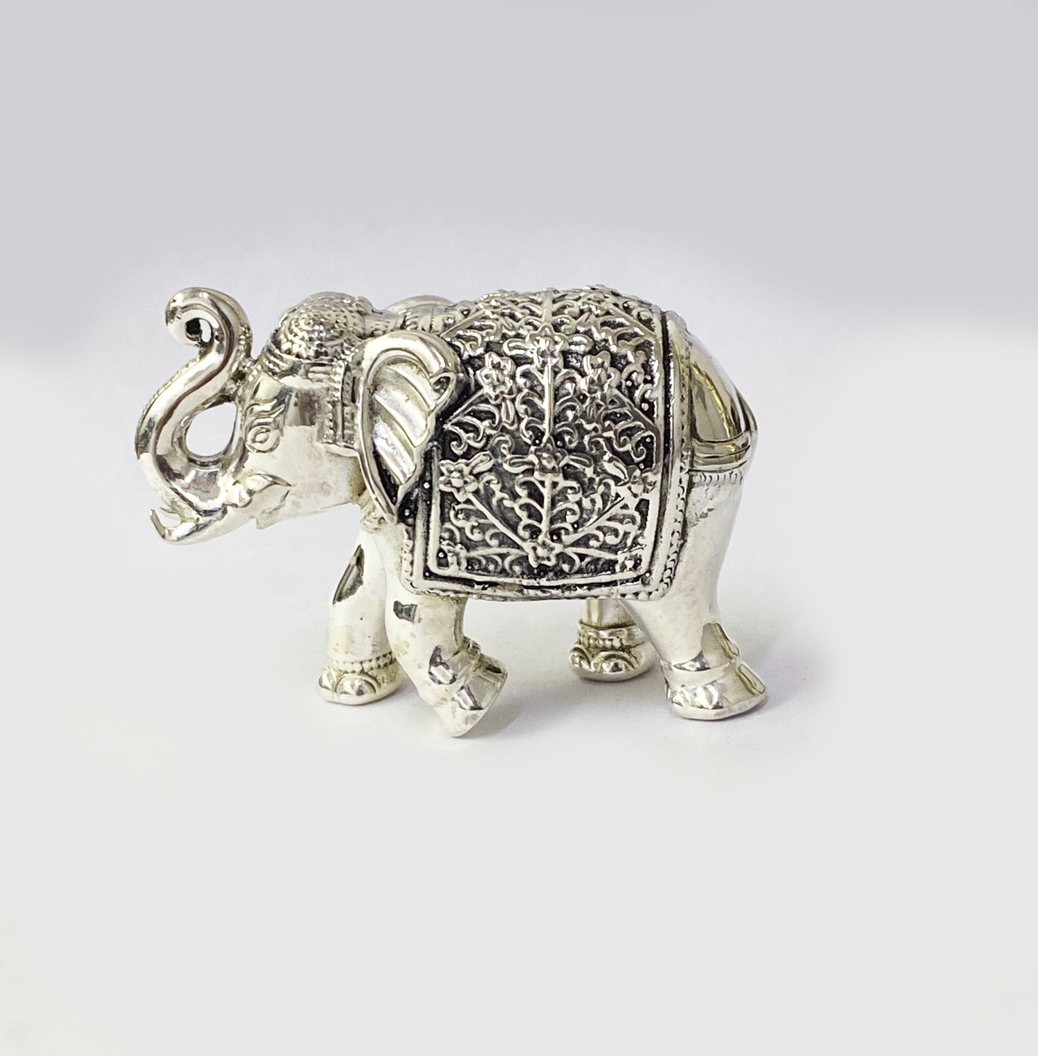 Pure Silver Elephant for Home | 1.7 Inch Long