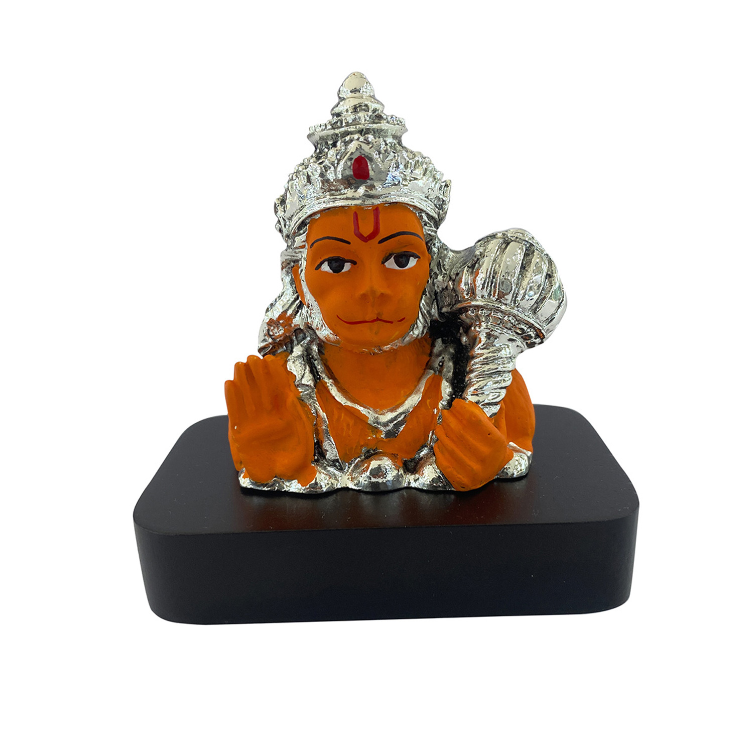 Mini Silver Hanuman set on a Wood Base | 3.0″ Ht