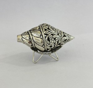 Mini Silver Plated Shankh Embossed | 3.75" Long