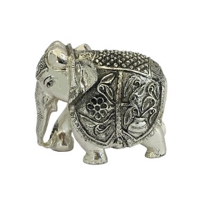 Small Silver Elephant Trunk Down | 2.75"