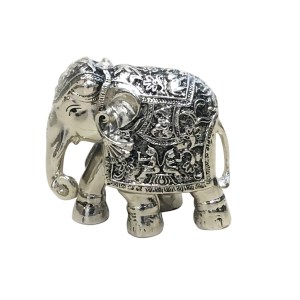 Best Silver Elephant Gift, trunk down Antique finish 4" - Resin Silver