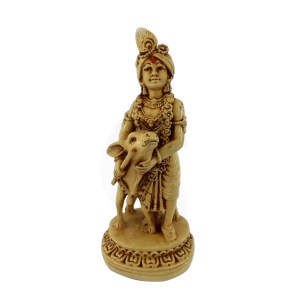Marvellous Govinda with Cow Sculpture | 6.5 Inch