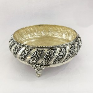 Antique Silver Plated Urli or Dish | 9" Dia