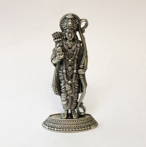 Pure Silver Lord Rama Idol or Miniature with fine details | 70 mm Ht