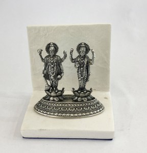 Pure Silver Vishnu Laxmi Idol Standing Pose | 55 mm Ht