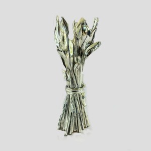 Silver Vase cum Candle Holder Tied Logs | 8.5 Inch