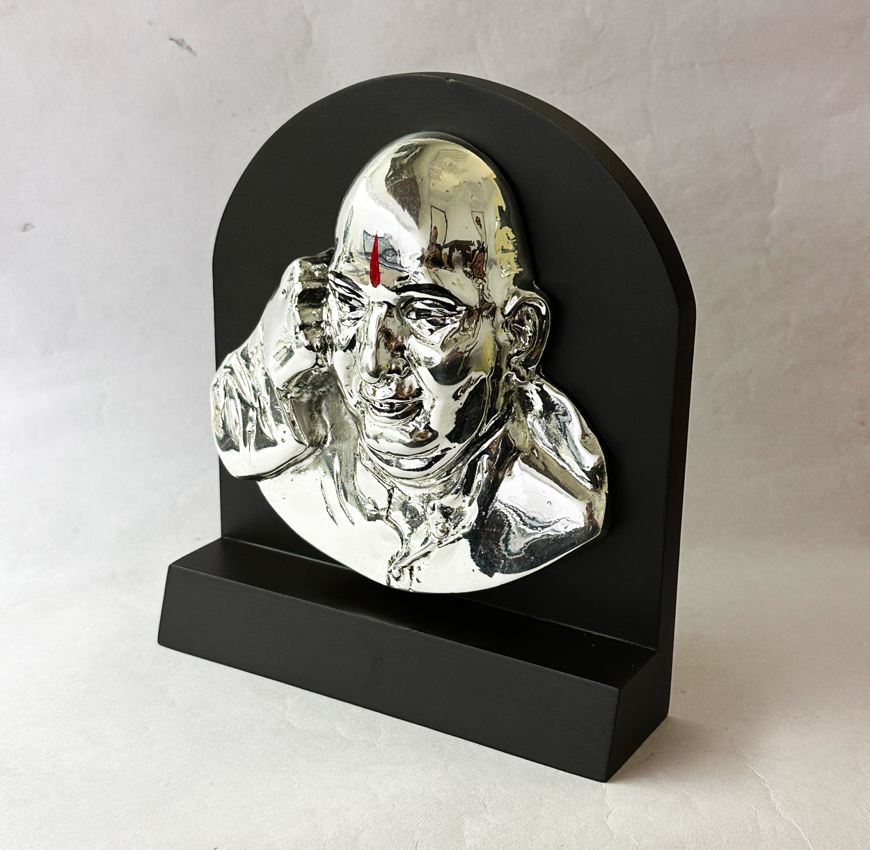 Silver Om Guru Ji Tabletop Plaque high polish | 6.5