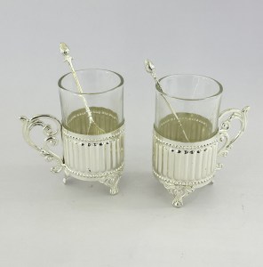 Silver Plated Coffee Mugs Set of Two