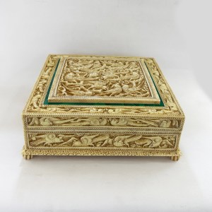Mughal Art Deep Carved Box - Birds Motiff  | 10.5 Inch