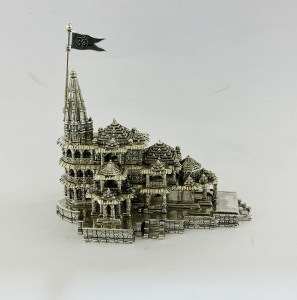 Pure Silver Ram Mandir in Superfine Details | 5" Long